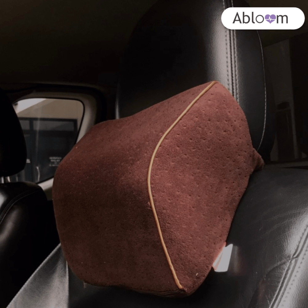 แพ็คคู่ หมอนรองคอในรถ ABLOOM_สีน้ำตาล